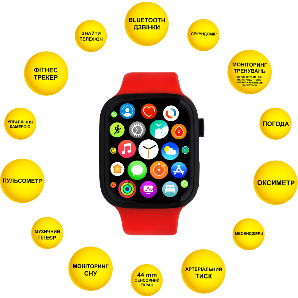 Смарт-часы AURA X1 Pro 44mm Red (SWAX144R) - 3