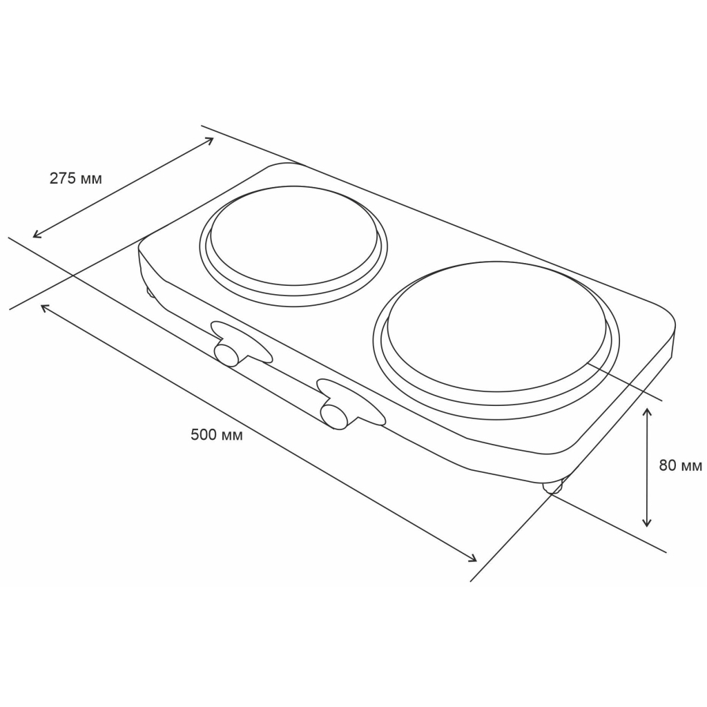 Настольная плита Jantar TSF 02 WH H - 10