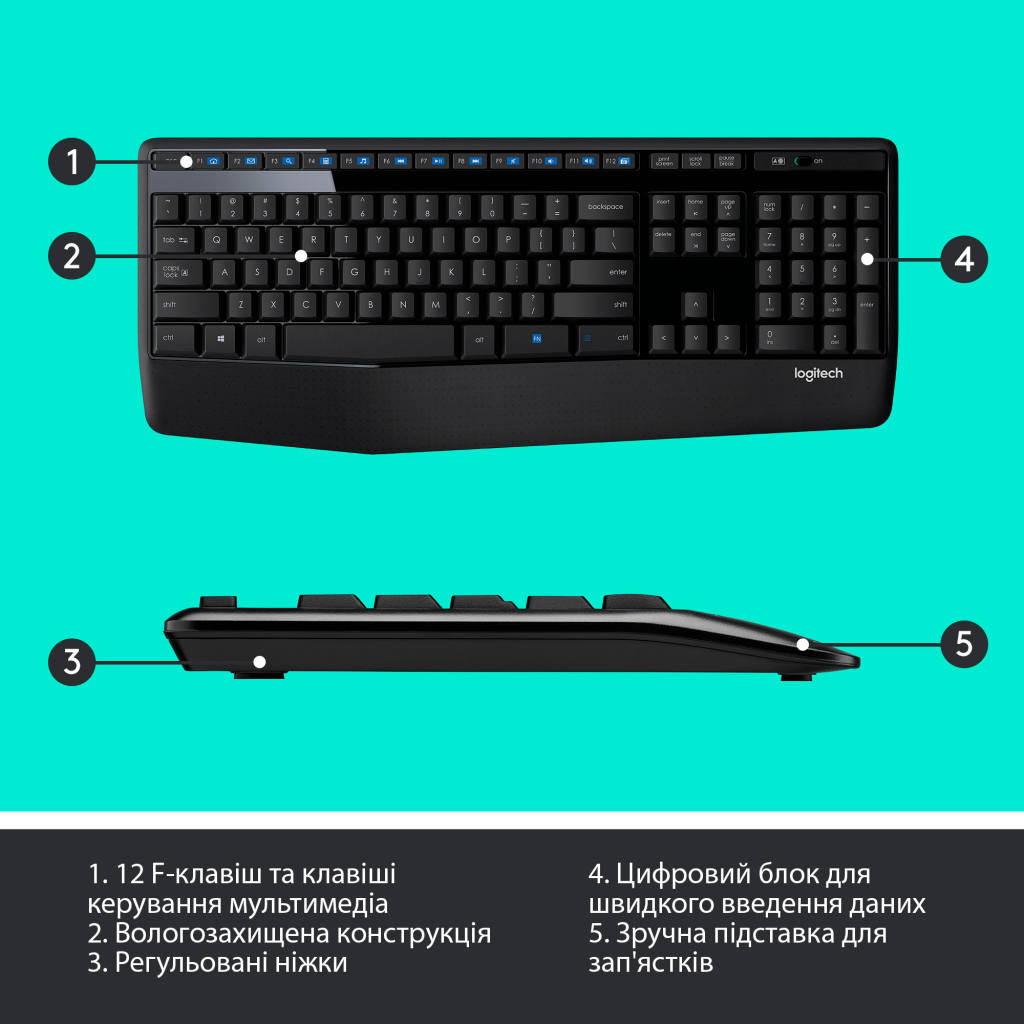 Комплект Logitech MK345 Wireless UA Black (920-006489) - 5