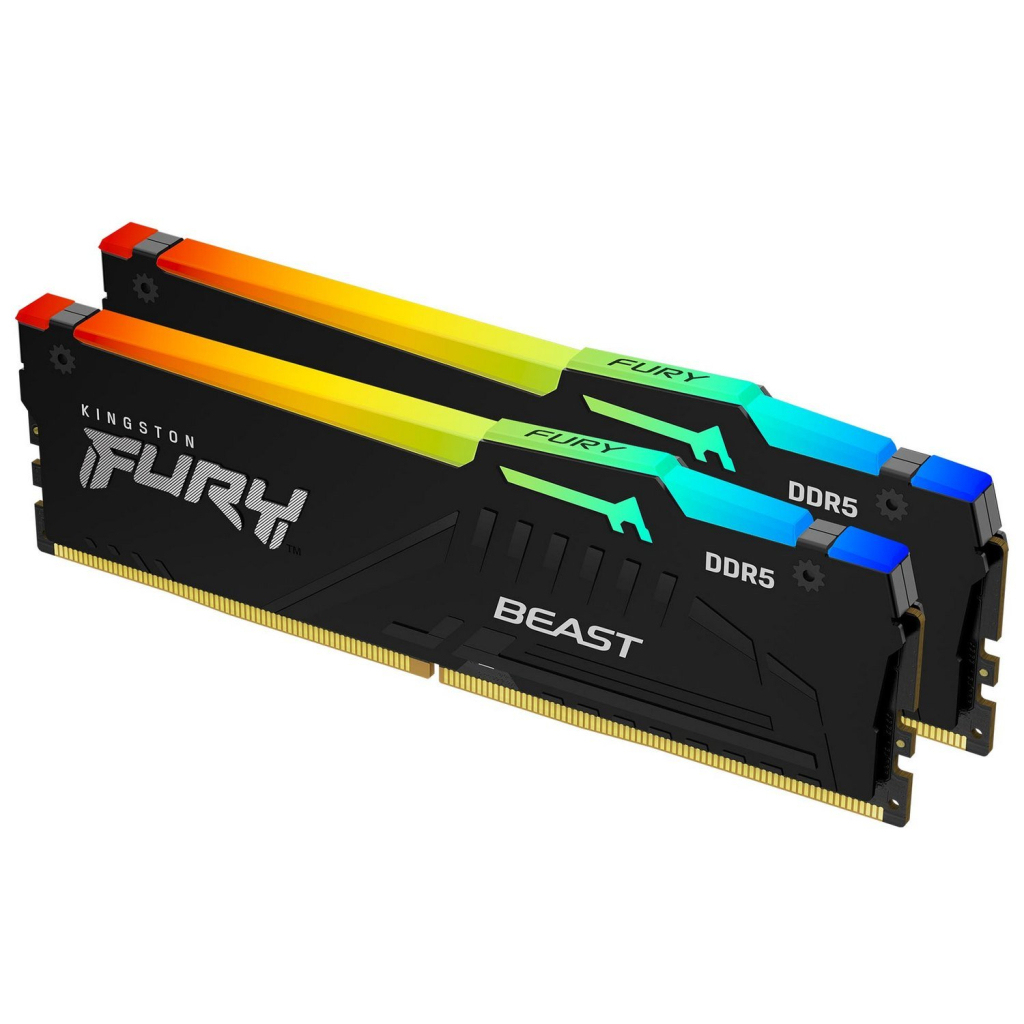 Модуль памяти для компьютера DDR5 16GB (2x8GB) 5200 MHz FURY Beast RGB Kingston Fury (ex.HyperX) (KF552C40BBAK2-16) - 1