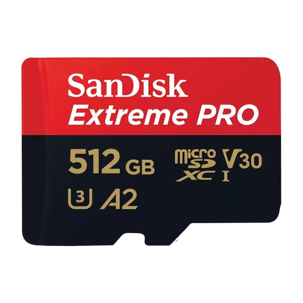 Карта памяти SanDisk 512 GB microSDXC UHS-I U3 Extreme Pro+SD Adapter (SDSQXCD-512G-GN6MA) - 1