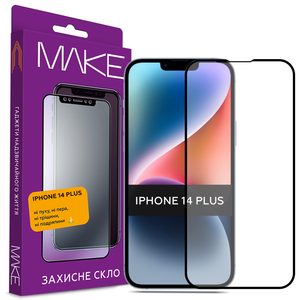 Стекло защитное MAKE Apple iPhone 14 Plus (MGF-AI14PL)