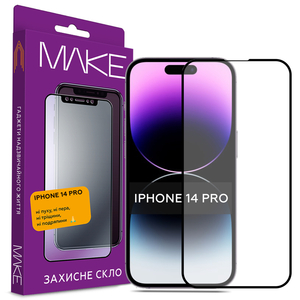Стекло защитное MAKE Apple iPhone 14 Pro (MGF-AI14P)