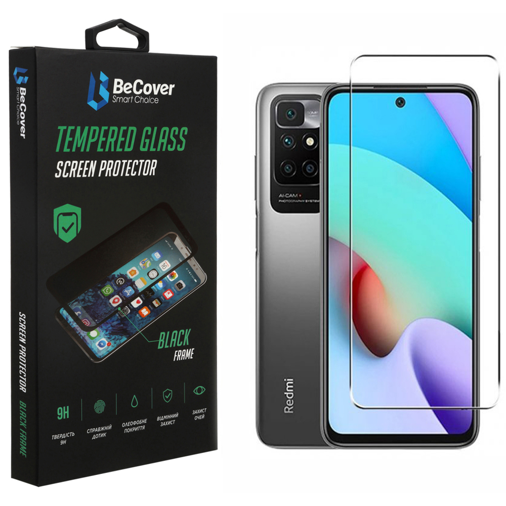 Стекло защитное BeCover Xiaomi Redmi 10 2022 / 10 Prime 2022 Crystal Clear Glass (707863) - 3