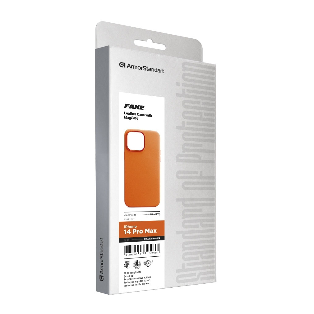 Чехол для моб. телефона Armorstandart FAKE Leather Case Apple iPhone 14 Pro Max Golden Brown (ARM64463) - 3