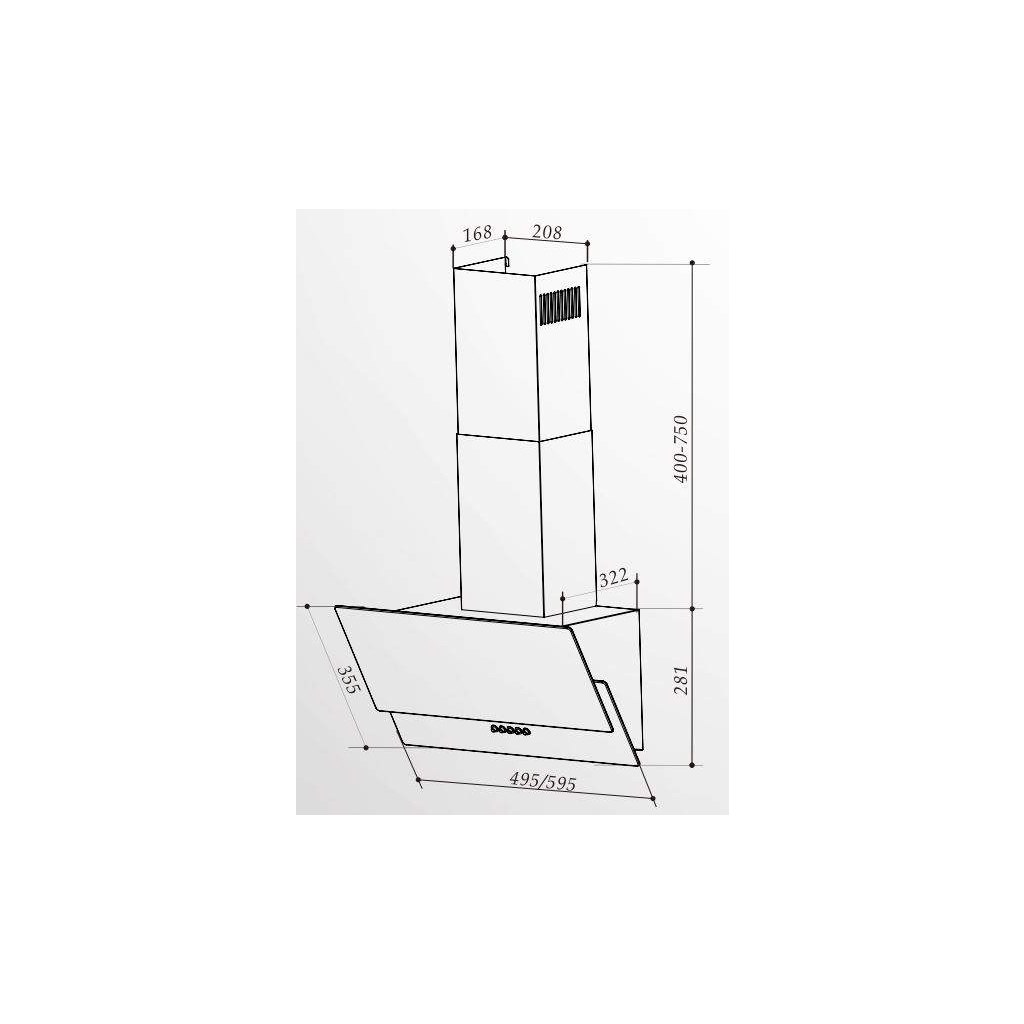 Вытяжка кухонная Interline GOLF BK A/60/PB/GL/T - 3
