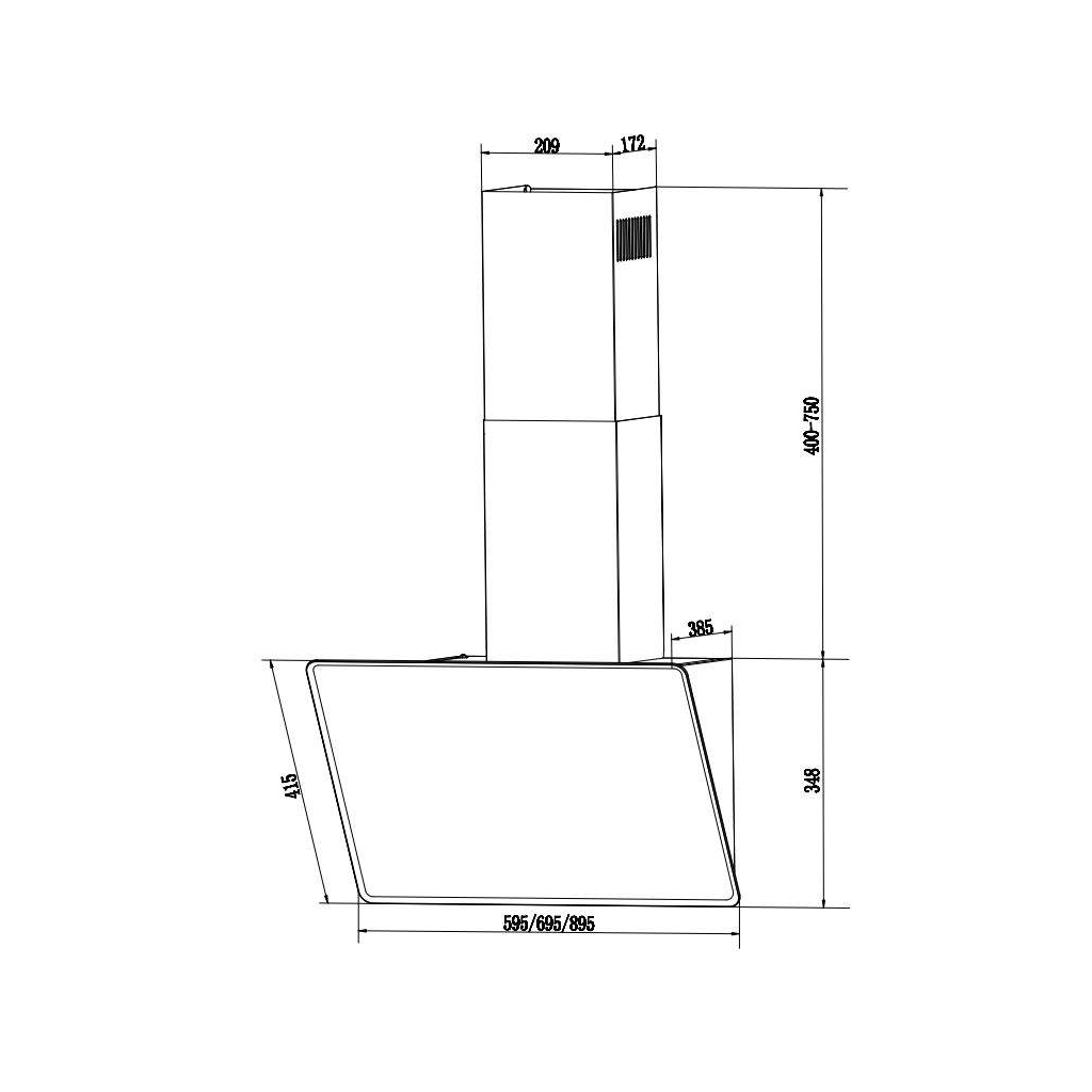Вытяжка кухонная Interline FIESTA WH A 60 TC/GL/A - 7