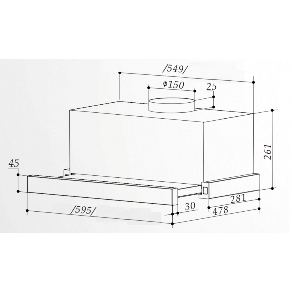 Вытяжка кухонная Interline SHARK PLUS X/S A/60 - 5