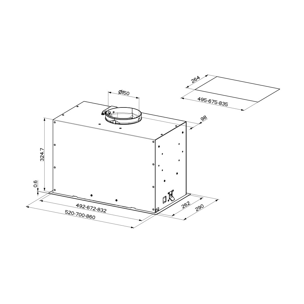 Вытяжка кухонная Faber INKA LUX EVO BK MATT A70 - 1