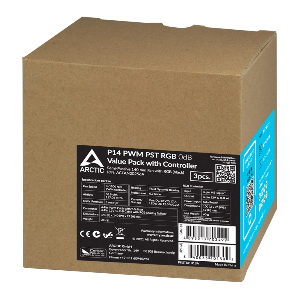 Кулер для корпуса Arctic P14 PWM PST RGB (ACFAN00256A) - 4