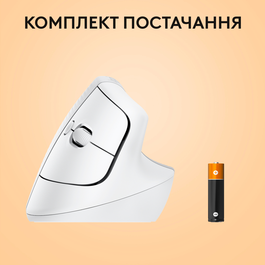 Мышка Logitech Lift for Mac Vertical Ergonomic Mouse Off White (910-006477) - 7