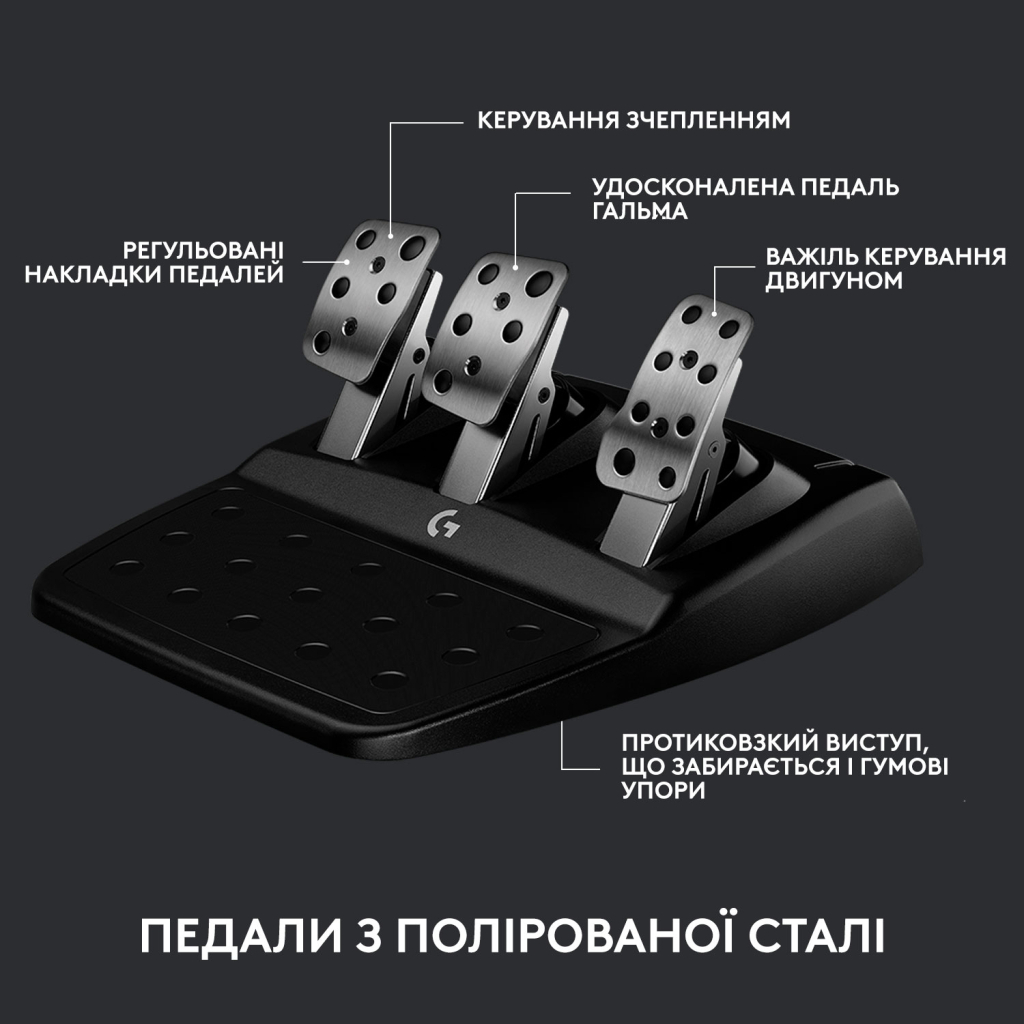 Руль Logitech G923 Racing Wheel and Pedals for Xbox One and PC Black (941-000158) - 7