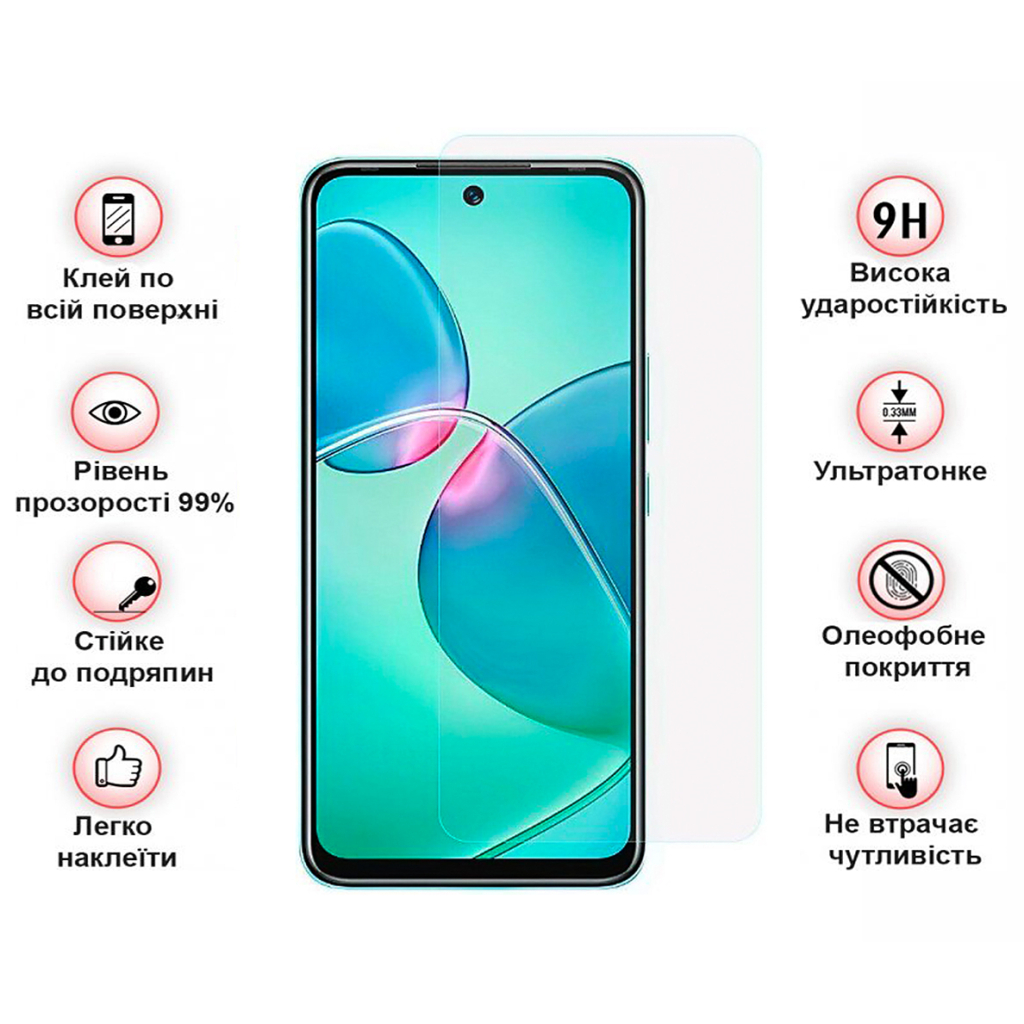Стекло защитное BeCover Infinix HOT 12 Play NFC (X6816D) 3D Crystal Clear Glass (708089) - 2