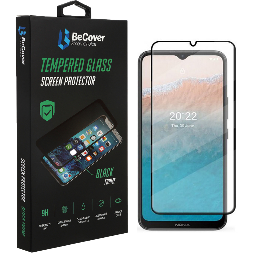 Стекло защитное BeCover Nokia C21 Plus Black707838 (708145)