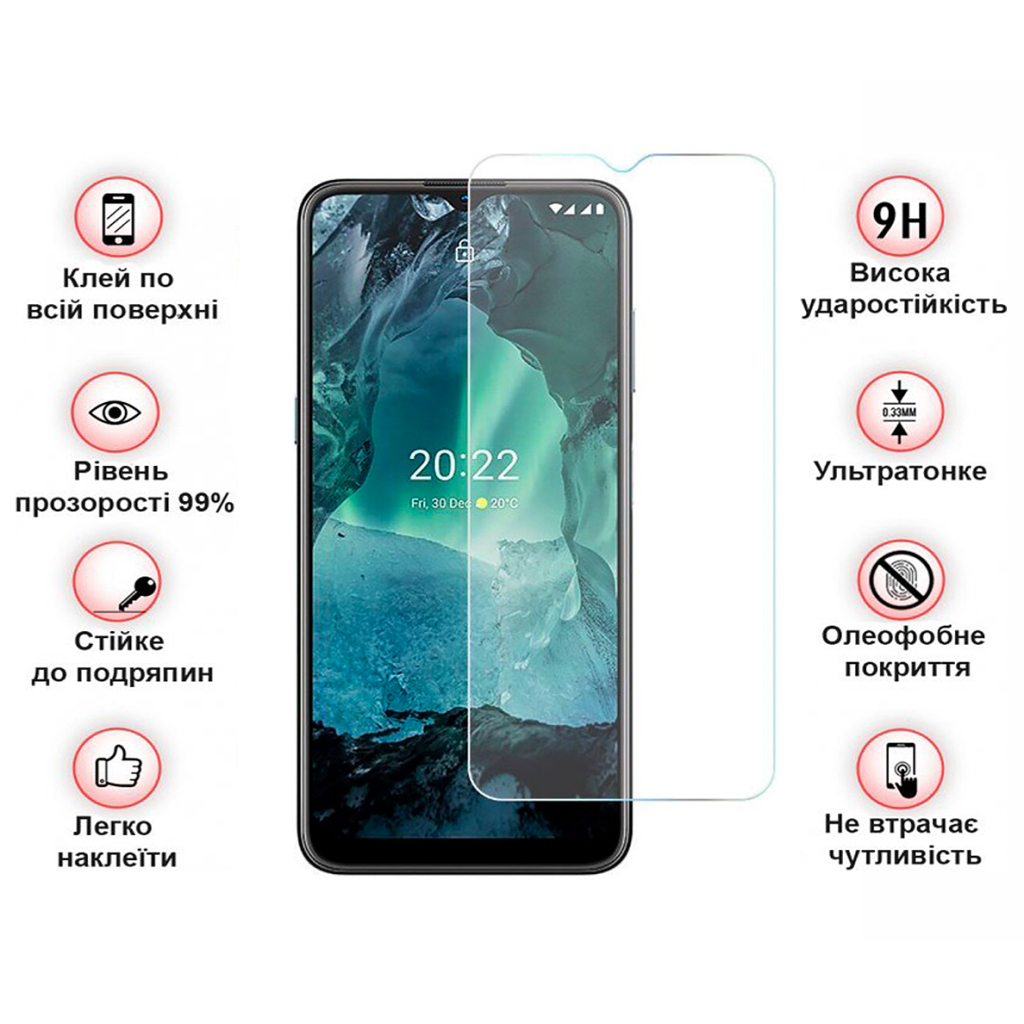 Стекло защитное BeCover Nokia G21 / G11 / G11 Plus 3D Crystal Clear Glass (708094) - 2
