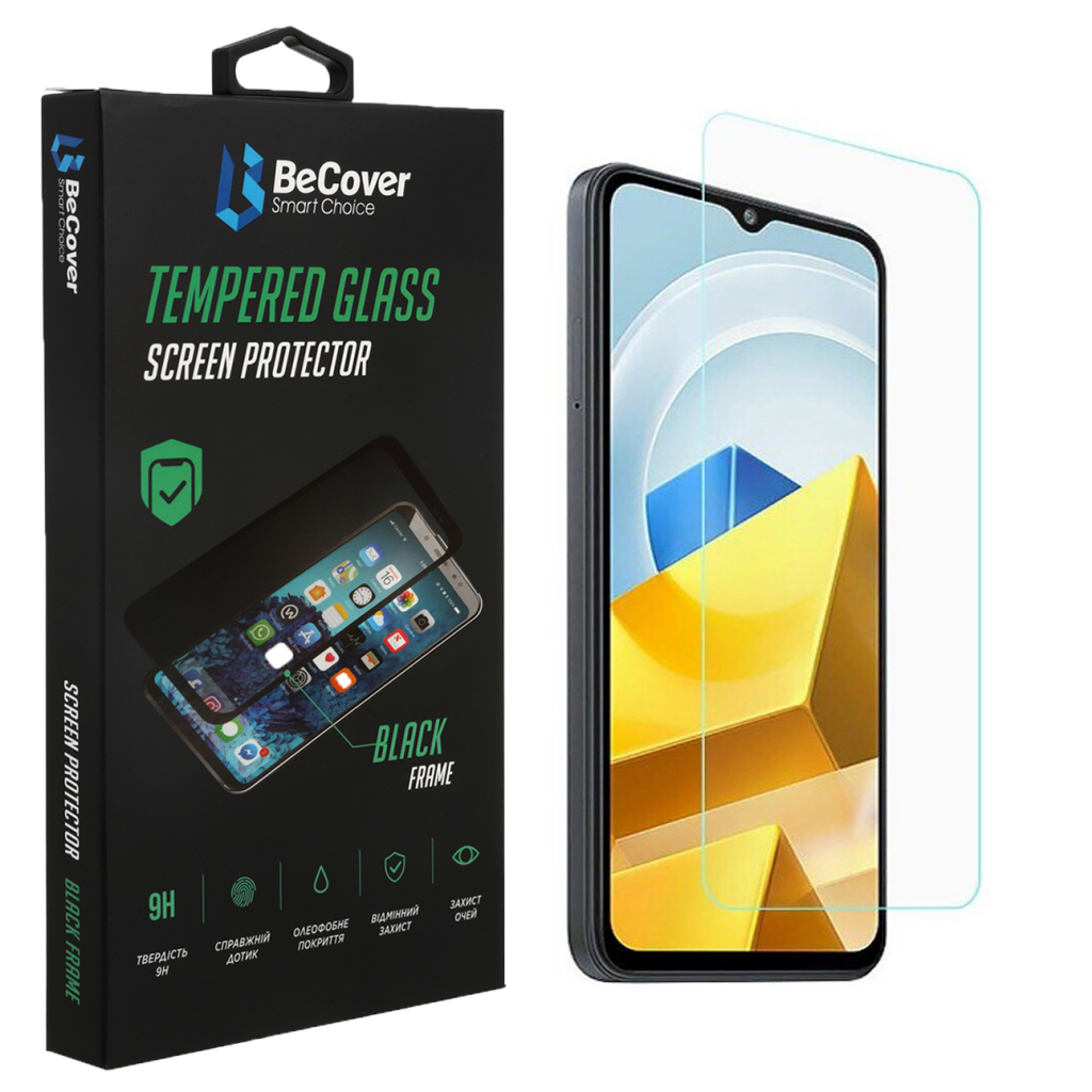 Стекло защитное BeCover Poco M5 4G 3D Crystal Clear Glass (708097)