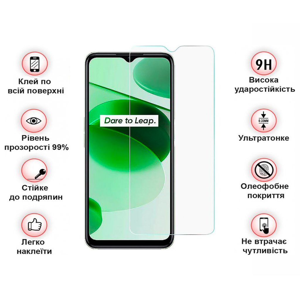 Стекло защитное BeCover Realme C35 3D Crystal Clear Glass (708129) - 2