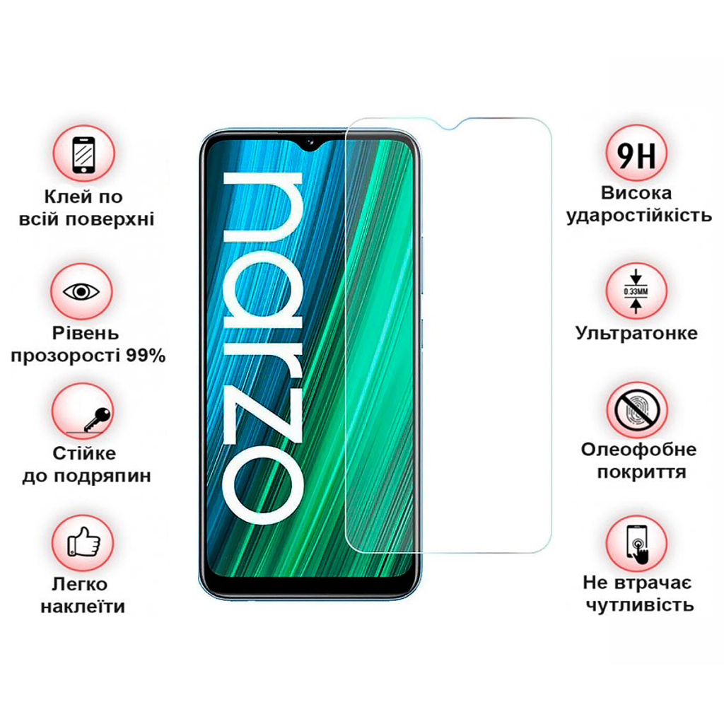 Стекло защитное BeCover Realme Narzo 50A 3D Crystal Clear Glass (708127) - 2