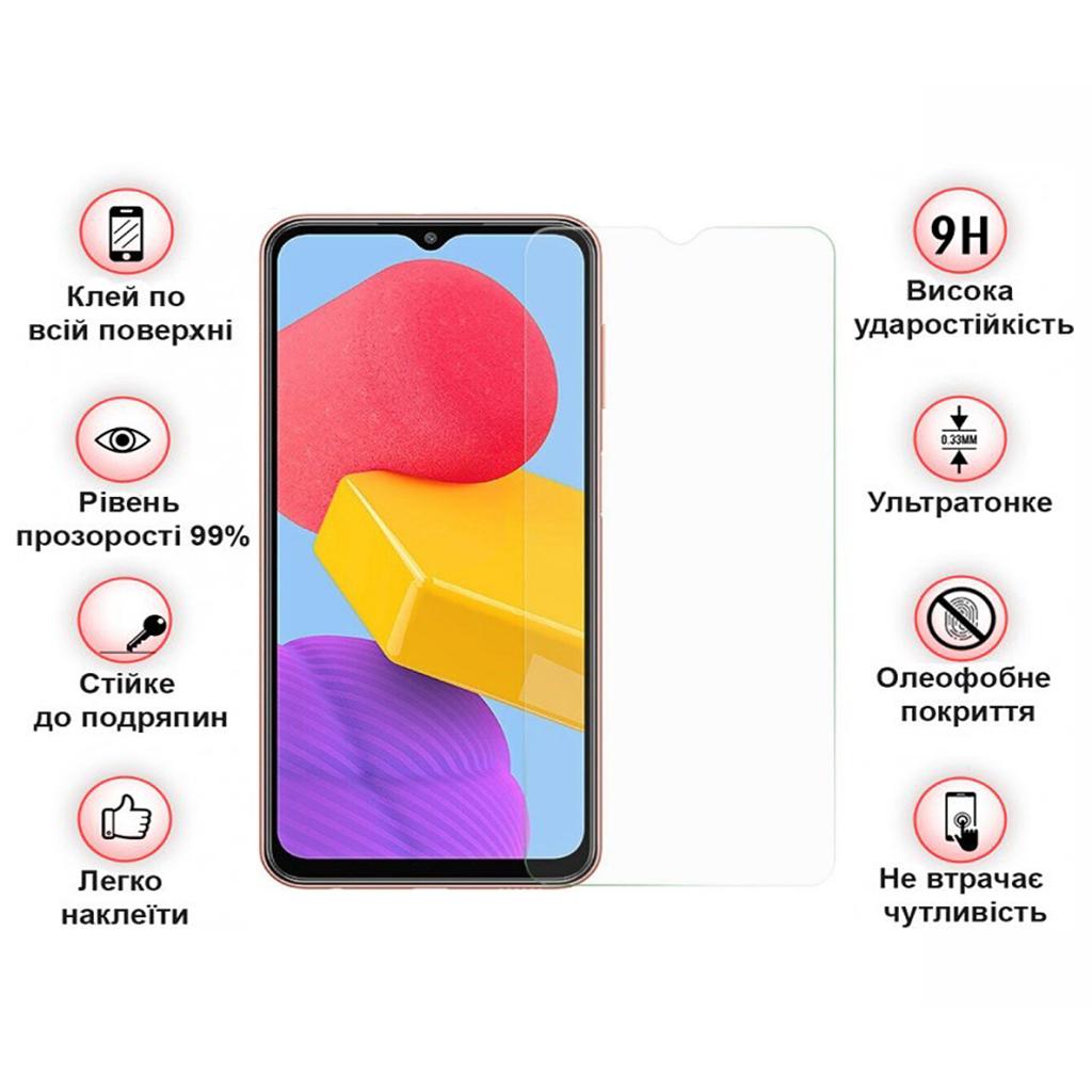 Стекло защитное BeCover Samsung Galaxy M13 SM-M135 3D Crystal Clear Glass (708098) - 2