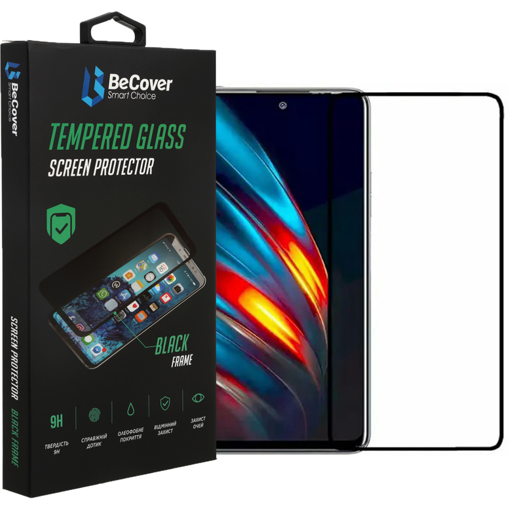 Стекло защитное BeCover Tecno POVA 2 (LE7n) Black (708167)