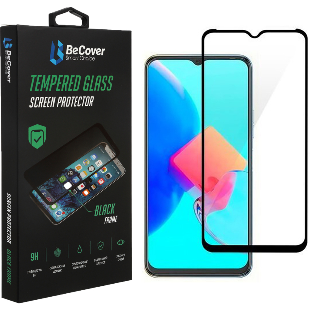Стекло защитное BeCover Tecno Spark 8p (KG7n) Black (708166)