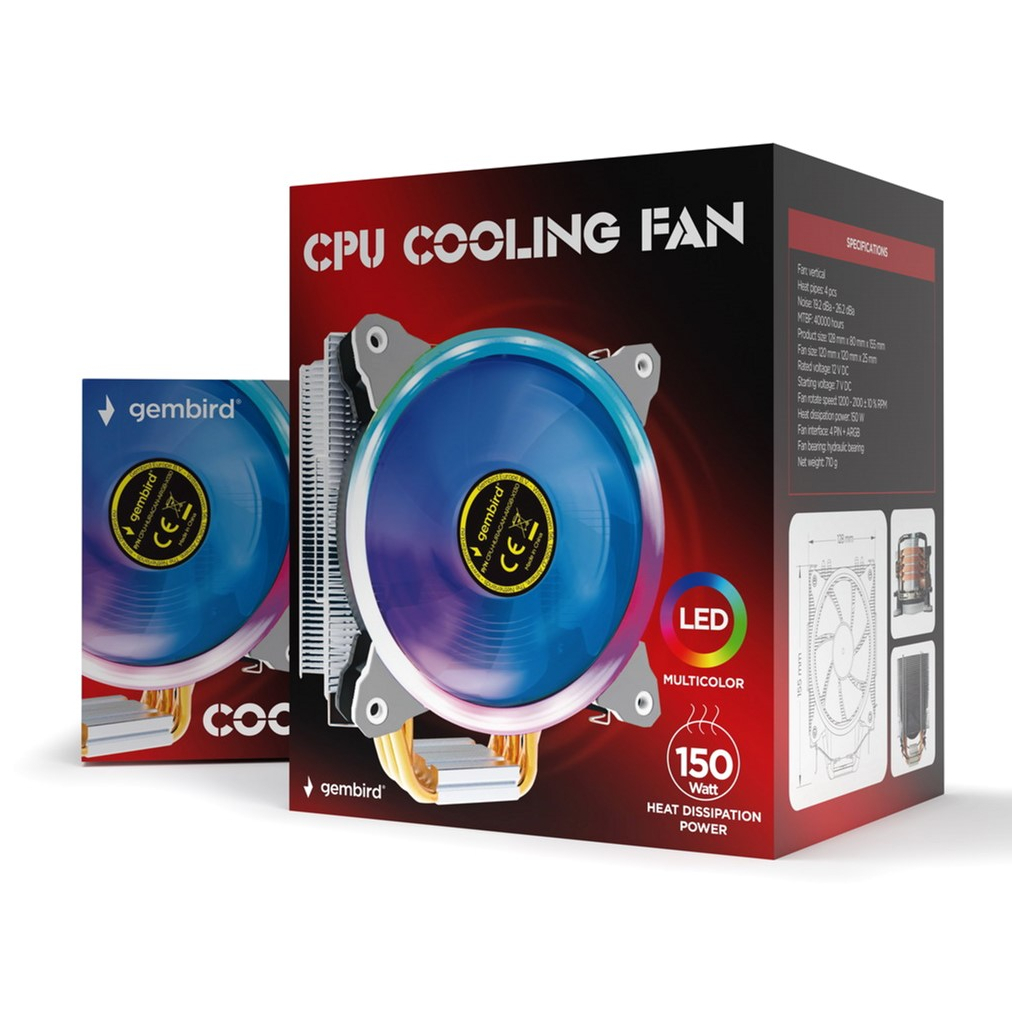 Кулер для процессора Gembird CPU-HURACAN-ARGB-X130 - 5
