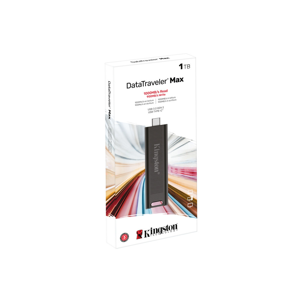 USB флеш накопитель Kingston USB-накопичувач 1TB DataTraveler Max USB 3.2 Gen 2 Type-C Black (DTMAX/1TB) - 8