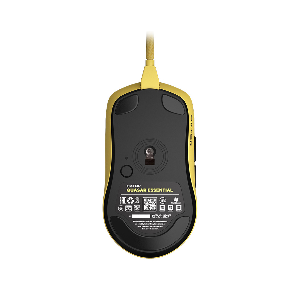 Мышка Hator Quasar Essential USB Yellow (HTM-402) - 5