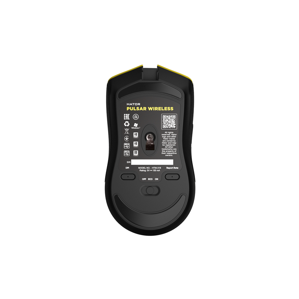 Мышка Hator Pulsar Wireless Yellow (HTM-318) - 5