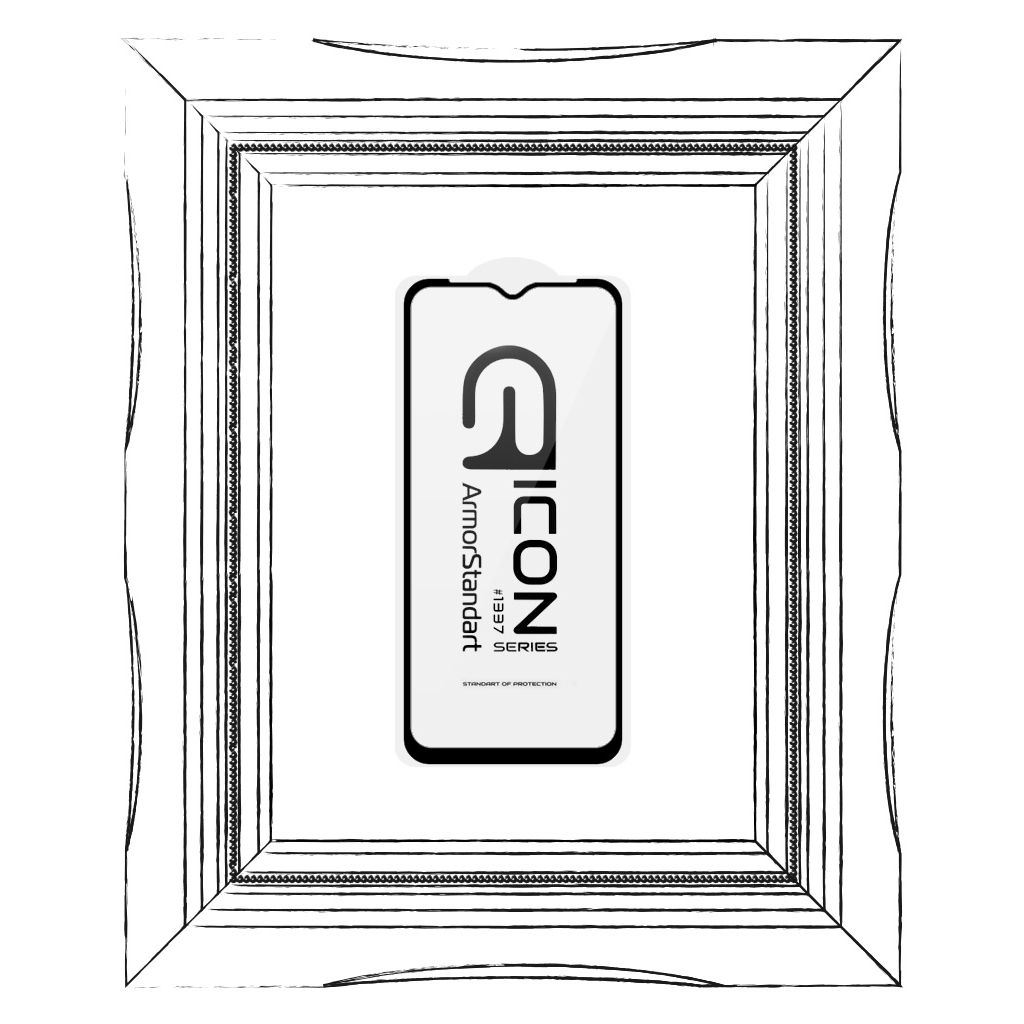 Стекло защитное Armorstandart Icon OPPO A57s 4G/A57 4G/A57e 4G/A77 4G/A77s 4G Black (ARM64763) - 2