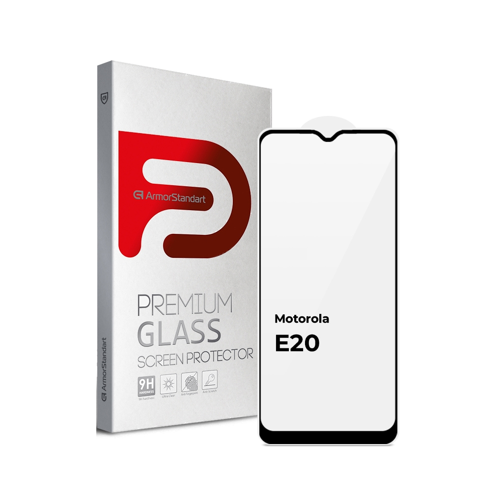 Стекло защитное Armorstandart Full Glue Motorola E20 Black (ARM65480)
