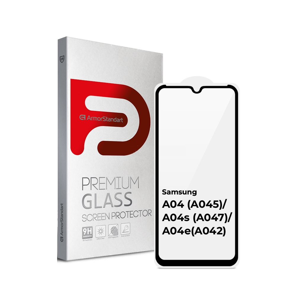 Стекло защитное Armorstandart Full Glue Samsung A04 / A04s / A04e / M04 / F04 Black (ARM63888)