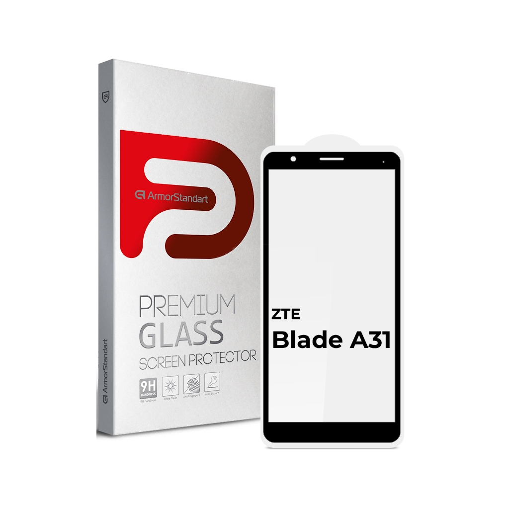 Стекло защитное Armorstandart Full Glue ZTE Blade A31 Black (ARM65504)