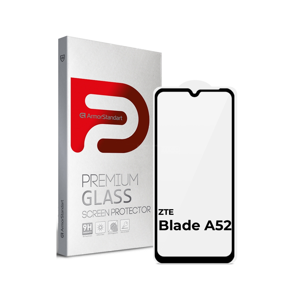 Стекло защитное Armorstandart Full Glue ZTE Blade A52 Black (ARM65502)