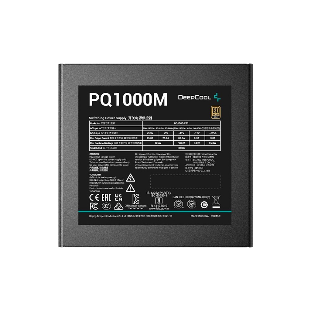 Блок питания Deepcool 1000W PQ1000M (R-PQA00M-FA0B-EU) - 2