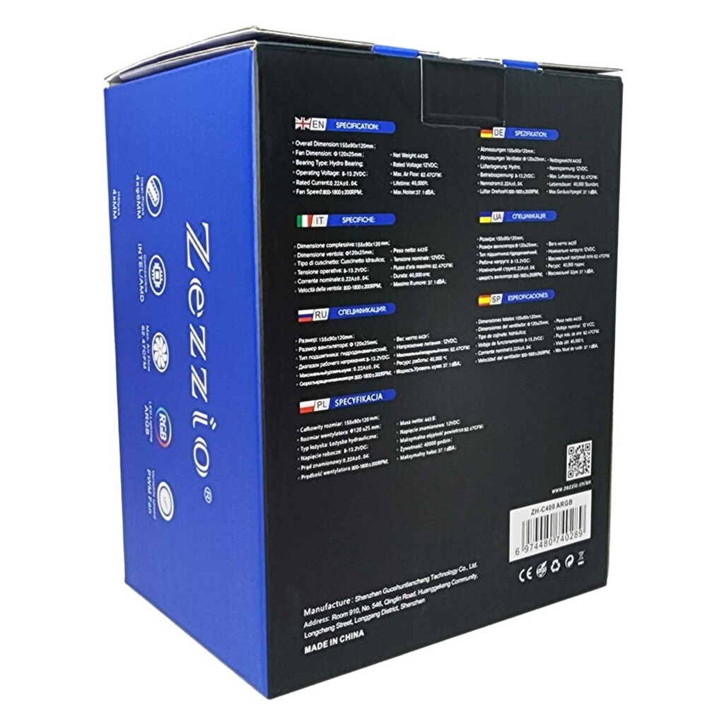 Кулер для процессора Zezzio ZH-C400 ARGB - 7