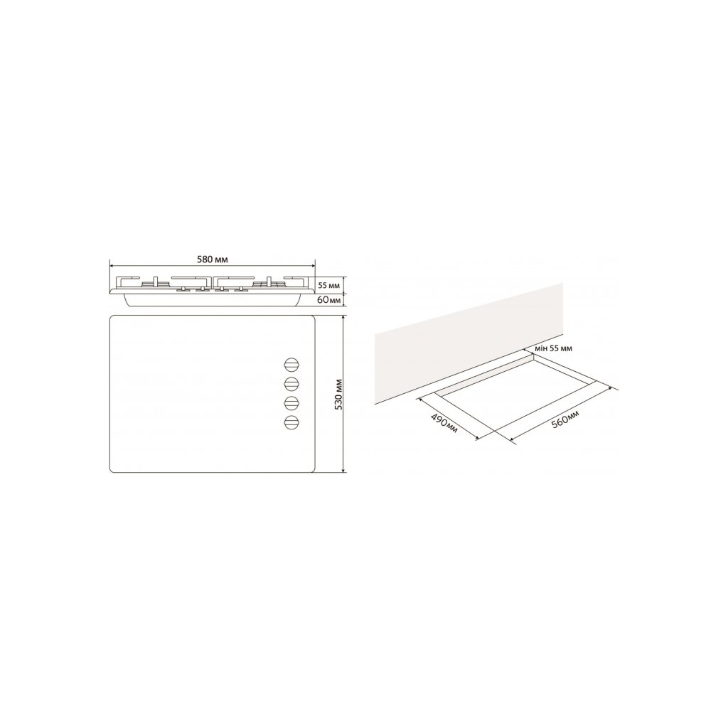 Варочная поверхность Jantar HGR 60 WH EF - 8