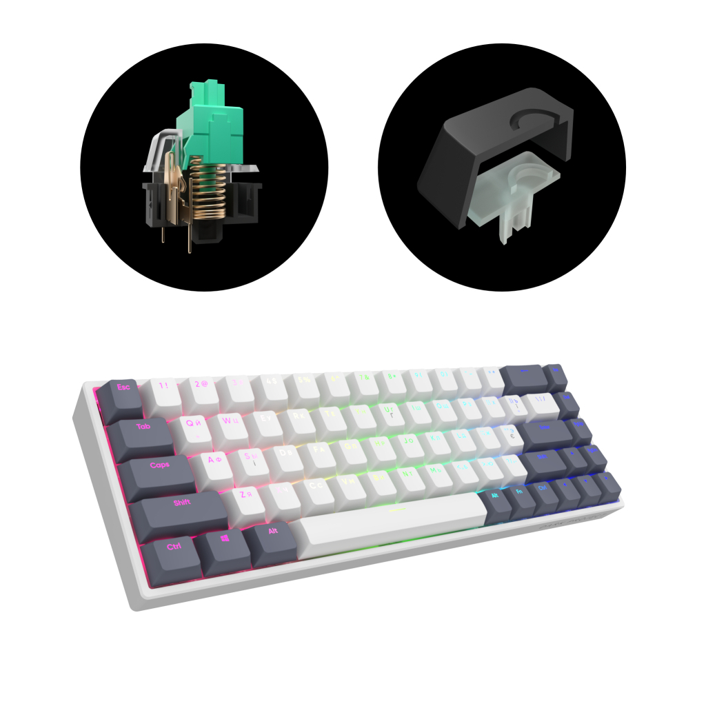 Клавиатура Dark Project One KD68B PBT Mechanical G3ms Sapphire Black/White (DP-KD-68B-104700-GMT) - 3