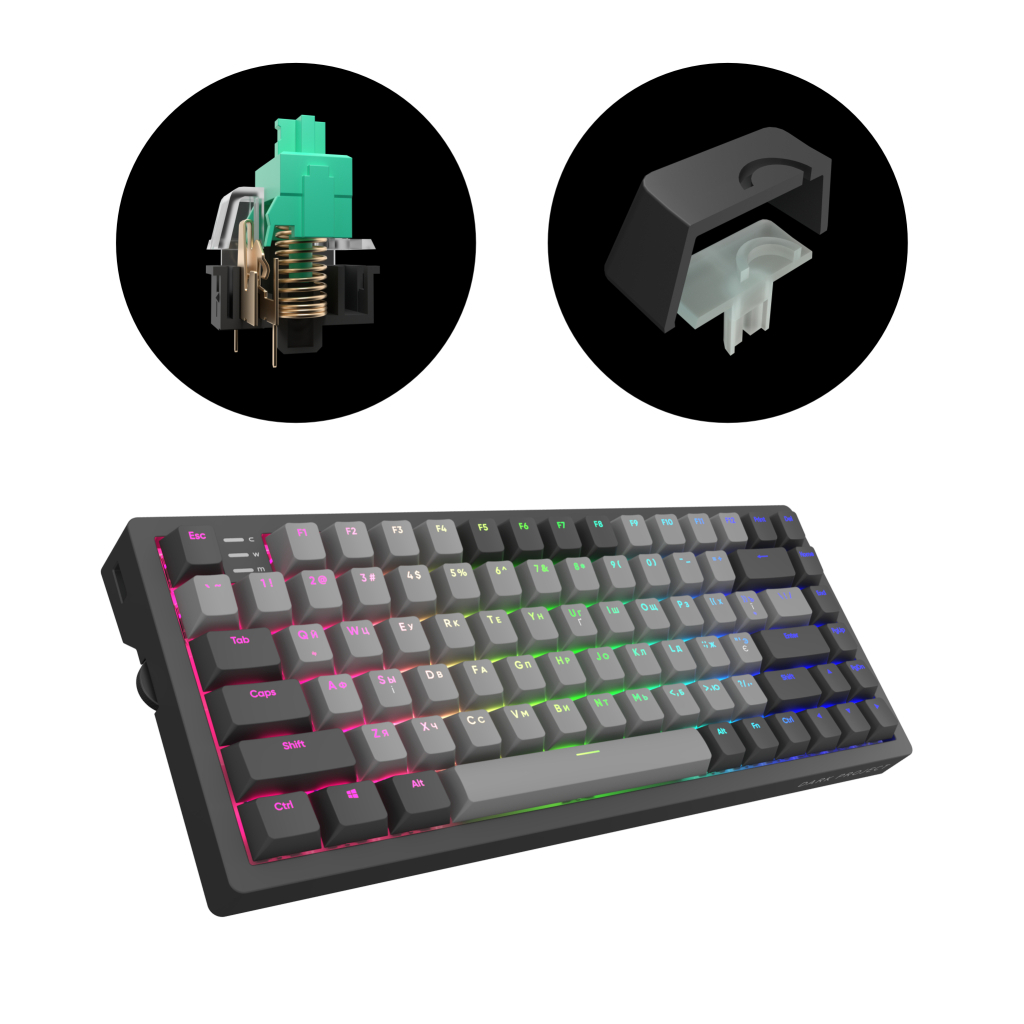 Клавиатура Dark Project KD83A PBT Mechanical Gateron Cap Teal Black (DP-KD-83A-004100-GTC) - 4