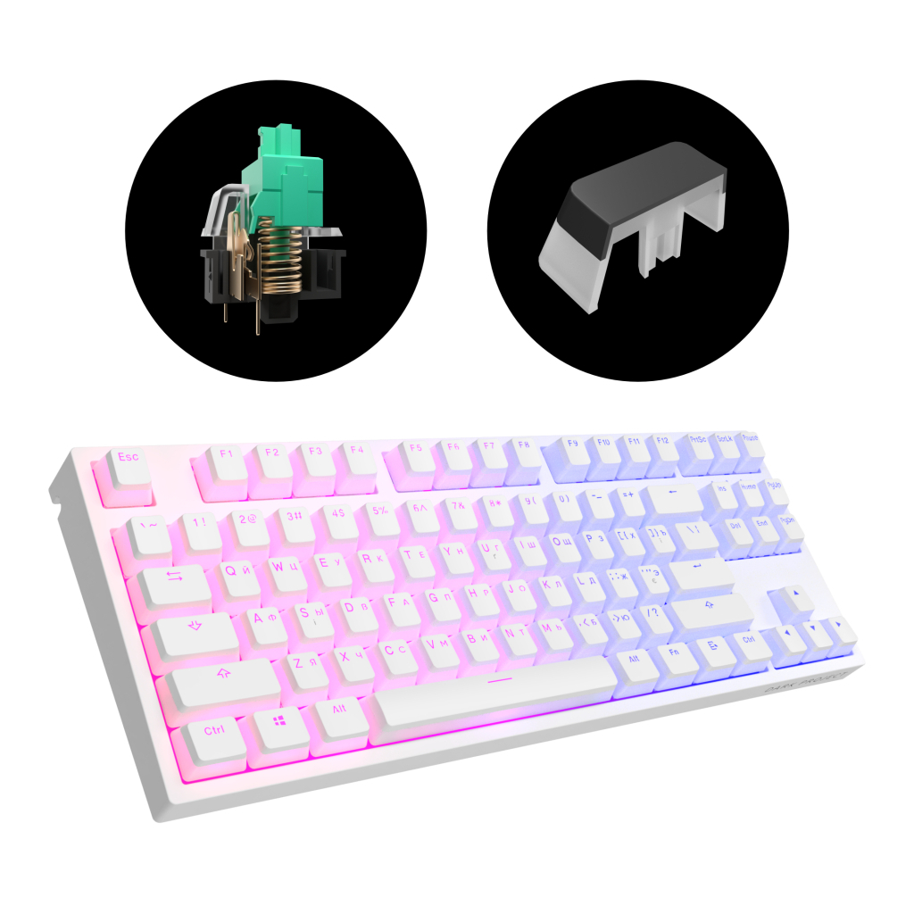 Клавиатура Dark Project KD87A PBT Mechanical Gateron Cap Teal White (DP-KD-87A-107700-GTC) - 5