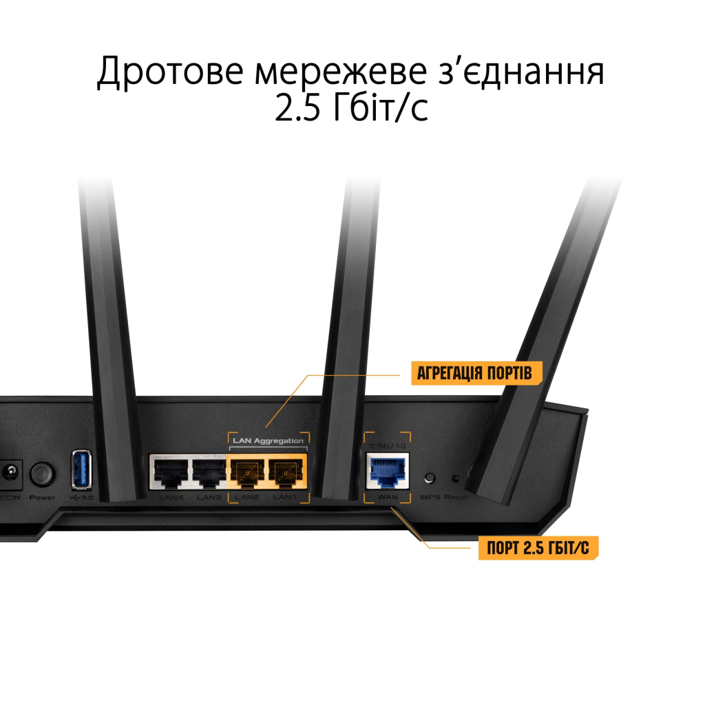 Маршрутизатор ASUS TUF-AX3000 V2 4xGE LAN 2,5xGE WAN 1xUSB3.2 MU-MIMO OFDMA MESH gaming (TUF-AX3000) - 5