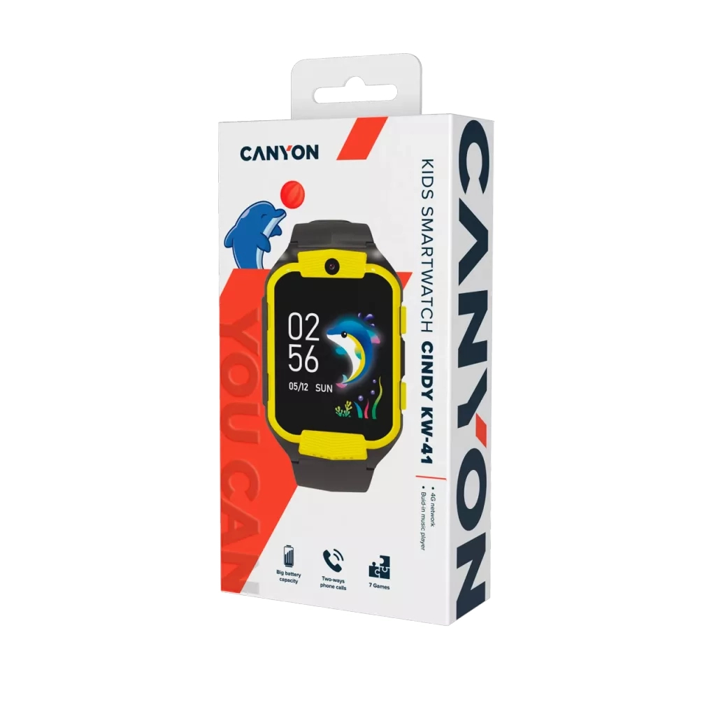 Смарт-часы Canyon CNE-KW41YB "Cindy" Kids Watch Black-Yellow (CNE-KW41YB) - 3