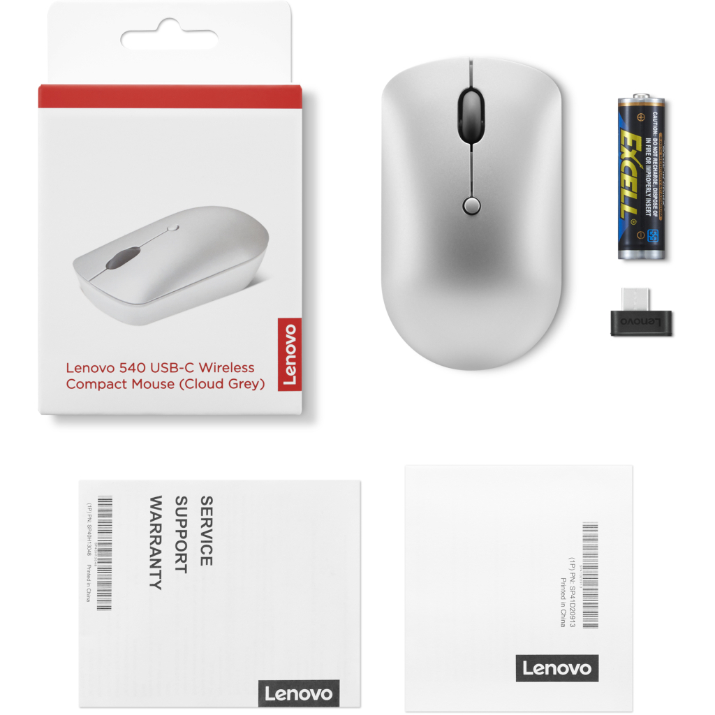 Мышка Lenovo 540 USB-C Wireless Cloud Grey (GY51D20869) - 6
