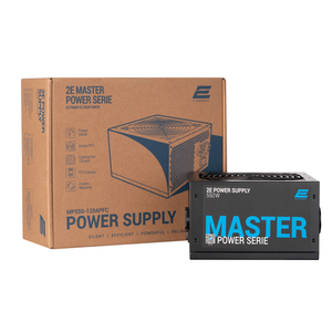 Блок питания 2E MASTER POWER (550W), >80, 80+ White, 120mm, 1xMB 24pin(20+4), 1xCPU 8pin(4+4), 3xMolex, 5xSATA, (2E-MP550-120APFC)