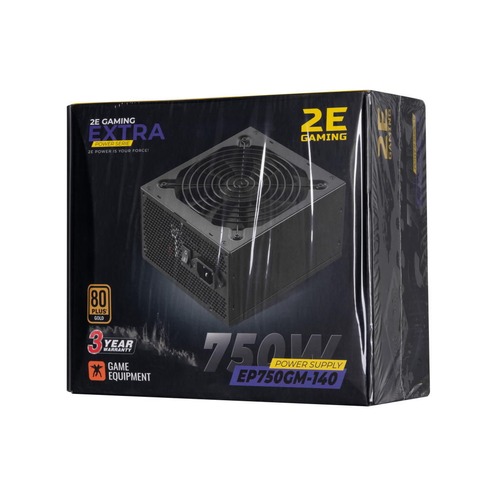 Блок питания 2E GAMING EXTRA POWER (750W), >90, 80+ Gold, 140mm, 1xMB 24pin(20+4), 1xCPU 8pin(4+4), 4xMolex, 6x (2E-EP750GM-140) - 10