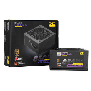 Блок питания 2E GAMING EXTRA POWER (850W), >90, 80+ Gold, 140mm, 1xMB 24pin(20+4), 2xCPU 8pin(4+4), 4xMolex, 6x (2E-EP850GM-140)