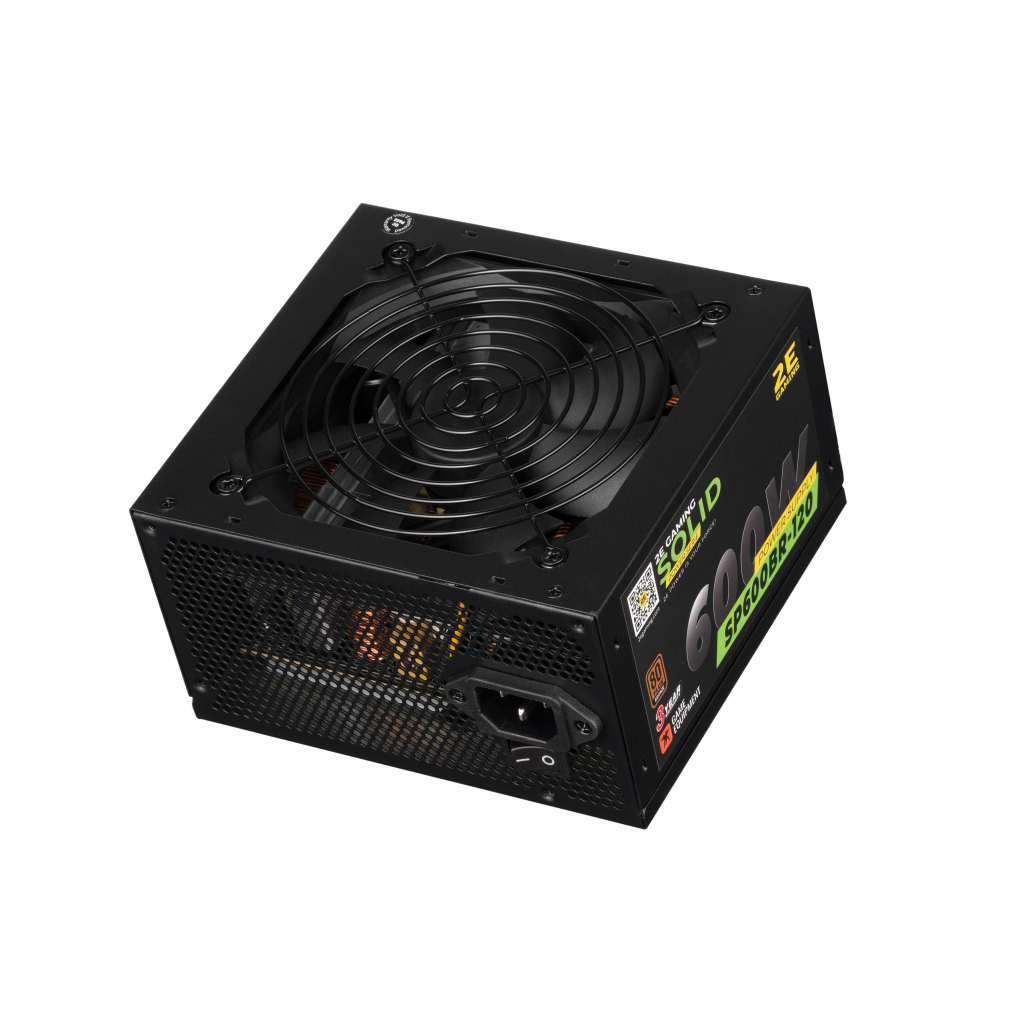 Блок питания 2E GAMING SOLID POWER (600W), >85, 80+ Bronze, 120mm, 1xMB 24pin(20+4), 1xCPU 8pin(4+4), 3xMolex, (2E-SP600BR-120) - 3