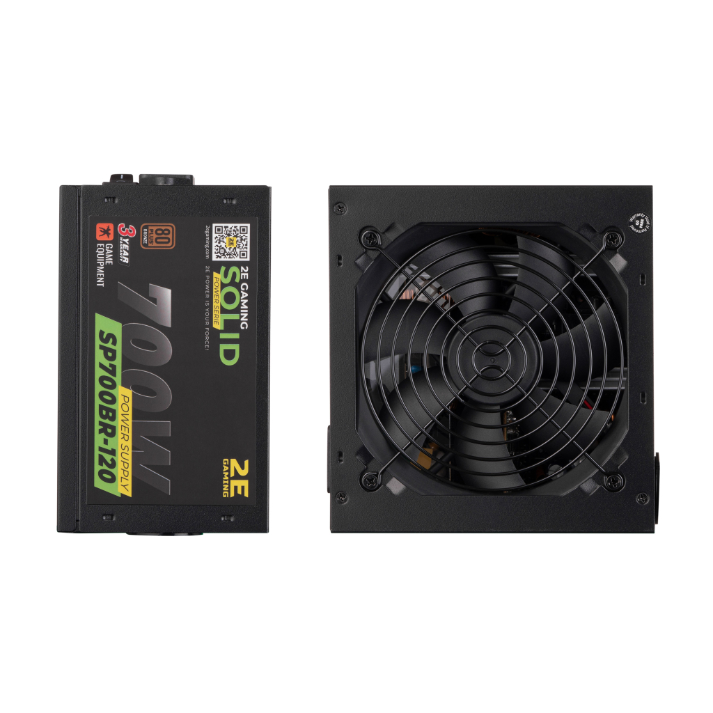 Блок питания 2E GAMING SOLID POWER (700W), >85, 80+ Bronze, 120mm, 1xMB 24pin(20+4), 1xCPU 8pin(4+4), 3xMolex, (2E-SP700BR-120) - 1