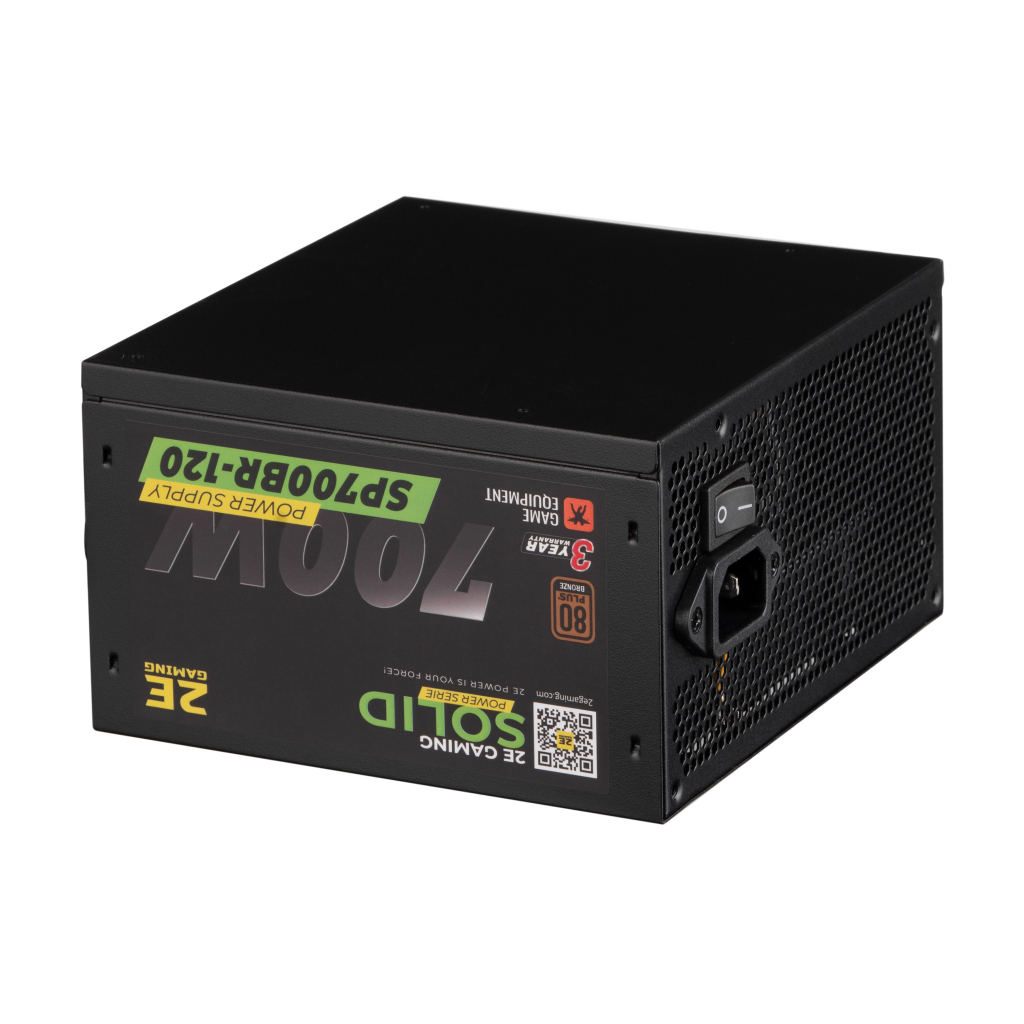 Блок питания 2E GAMING SOLID POWER (700W), >85, 80+ Bronze, 120mm, 1xMB 24pin(20+4), 1xCPU 8pin(4+4), 3xMolex, (2E-SP700BR-120) - 5
