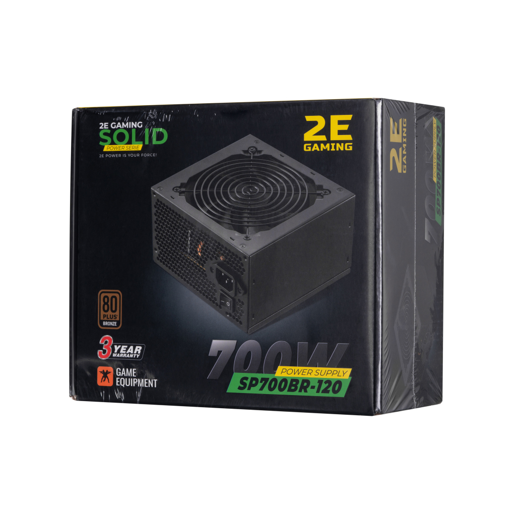 Блок питания 2E GAMING SOLID POWER (700W), >85, 80+ Bronze, 120mm, 1xMB 24pin(20+4), 1xCPU 8pin(4+4), 3xMolex, (2E-SP700BR-120) - 10